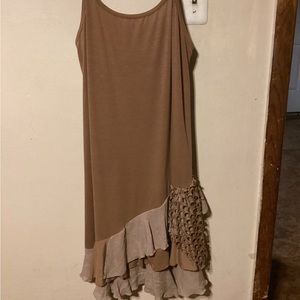 Women’s Brown Tones Sleeveless Shift Dress Size L
